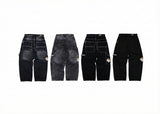 PANTALÓN BENZAA CARPINTERO “DADOS” NEGRO COSTURAS BLANCAS