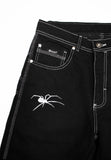 PANTALÓN BENZAA CARPINTERO BAGGY NEGRO TELARAÑA