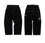 PANTALON CARPINTERO "BOLA 8" NEGRO COSTURA BLANCO