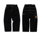 PANTALON CARPINTERO "BOLA 8" NEGRO COSTURA BLANCO