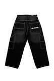 PANTALÓN BENZAA DOBLE RODILLA NEGRO BORDADO PUAS
