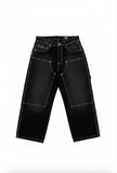 PANTALÓN BENZAA DOBLE RODILLA NEGRO BORDADO PUAS