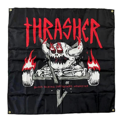 BANDERA TOY MACHINE X THRASHER MONSTERGRAM 48X48"