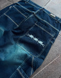 PANTALÓN BENZAA DOBLE RODILLA AZUL BORDADO PUAS