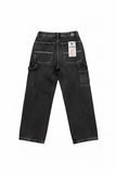 PANTALÓN BAGGY DOBLE RODILLA NEGRO MOTEADO