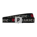 Primitive Old Rose Web Belt Black