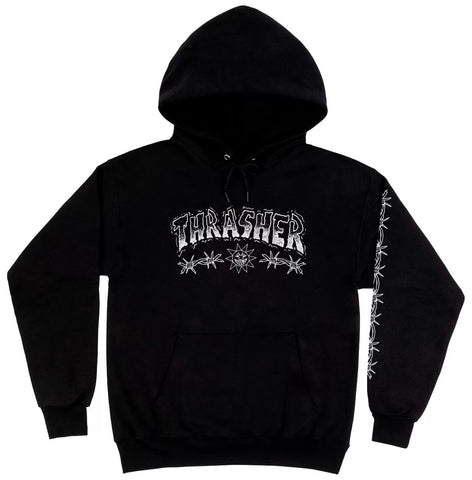 THRASHER MAGAZINE / BARBED WIRE BLACK HOODIE