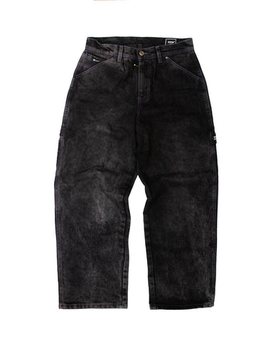 PANTALON CARPINTERO "BOLA 8" STONE WASH COSTURAS MORADAS