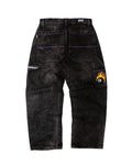 PANTALON CARPINTERO "BOLA 8" STONE WASH COSTURAS MORADAS