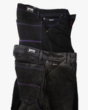 PANTALON CARPINTERO "BOLA 8" STONE WASH COSTURAS MORADAS