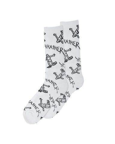 Thrasher Gonz Logo Crew Socks Black